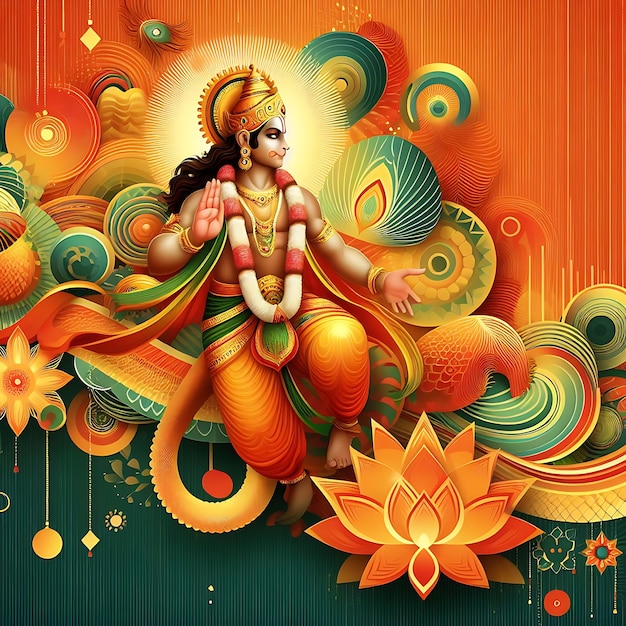 Le Seigneur Hanuman pour la conception de l'illustration de Hanuman Jayanti
