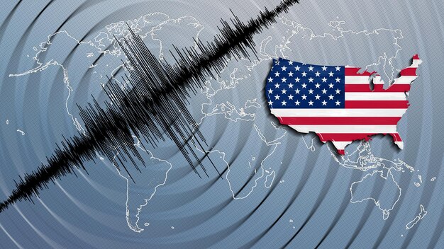 Séisme d'activité sismique Carte des États-Unis Échelle de Richter