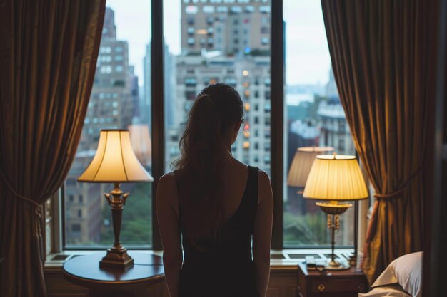 Photo un séjour élégant à manhattan une beauté locale dans un hôtel de luxe