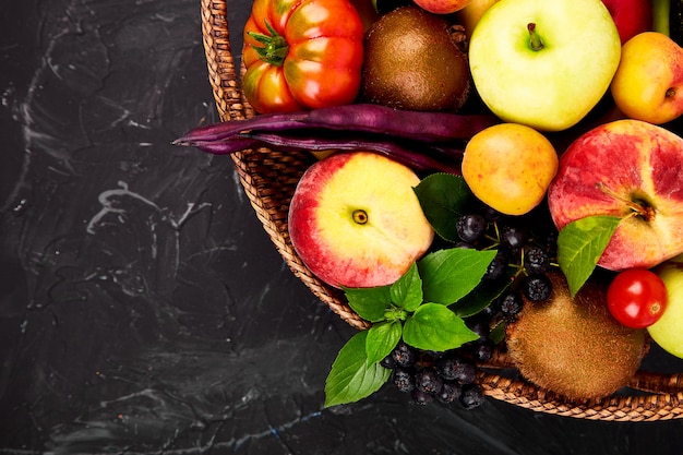 Sélection d'aliments sains et colorés