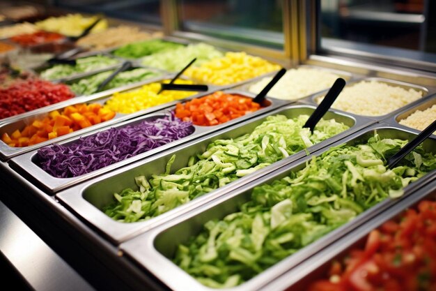 Une sélection de salades fraîchement préparées