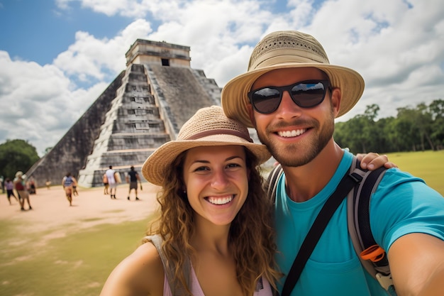 Un selfie de couple à Chichen Itza