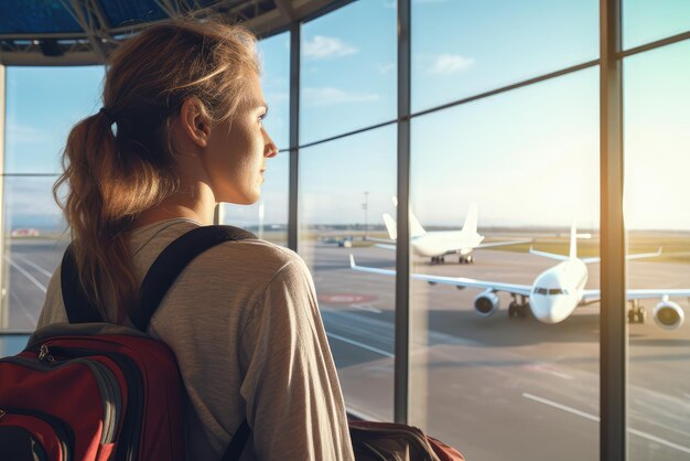 Photo un selfie de famille à l'aéroport