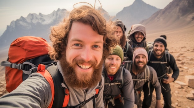 Selfie en famille capturant des souvenirs dans les majestueuses pyramides d'Égypte