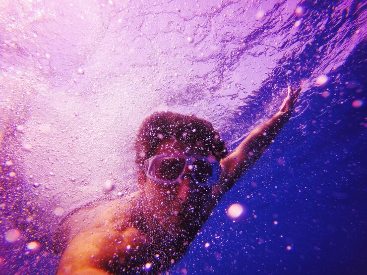 Photo un selfie sous-marin