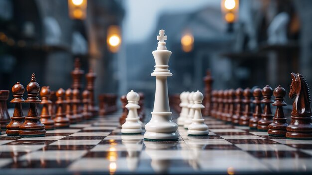 Selon le concept de stratégie commerciale, le roi dans une partie d'échecs représente le joueur qui contrôle le jeu xA