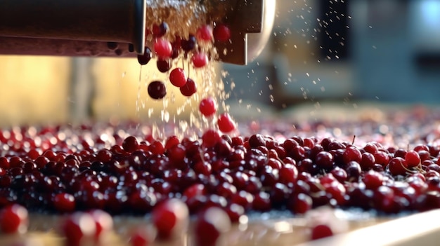 Sémentation des cerises dans une usine de pudding de chia