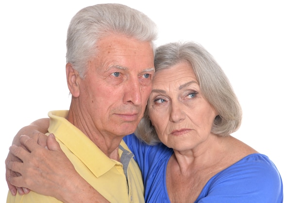 Senior couple mari et femme bouchent portrait