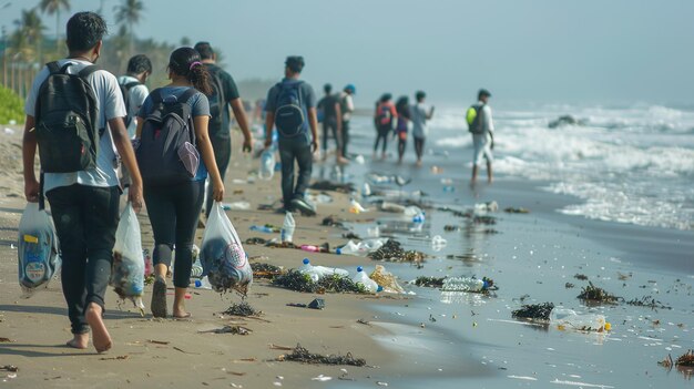 Photo sensibilisation du public à la propreté des plages