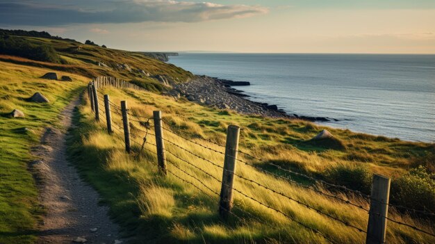 Le sentier côtier Un voyage en herbe le long de la lumière dorée