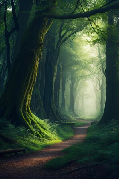 un sentier dans la forêt