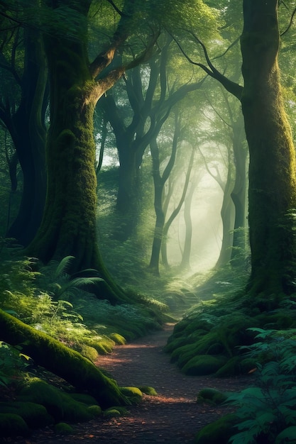 un sentier dans la forêt