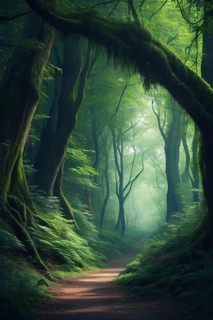 un sentier dans la forêt