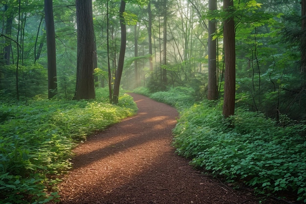 Sentier forestier ensoleillé