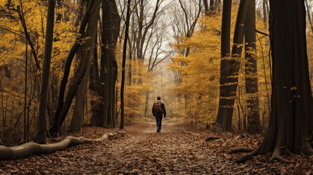 Le sentier de la forêt d'automne Un paysage photoréaliste par Andrew