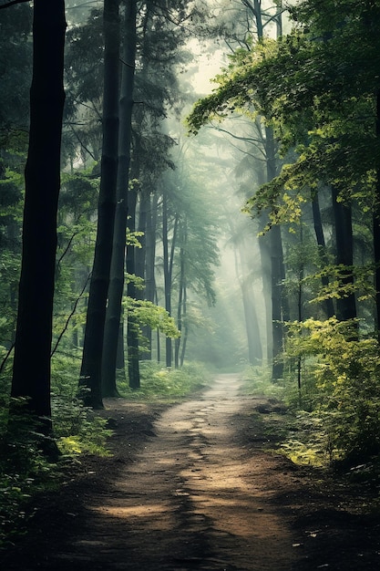 Sentier photo gratuit dans la forêt parmi les arbres