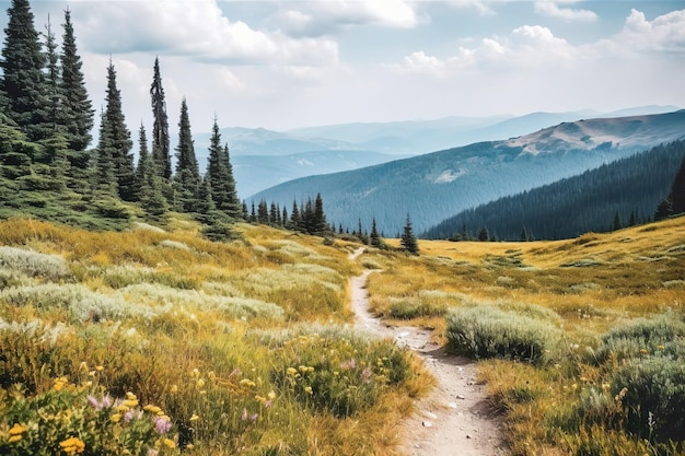 Sentier de randonnée à travers les montagnes des Carpates