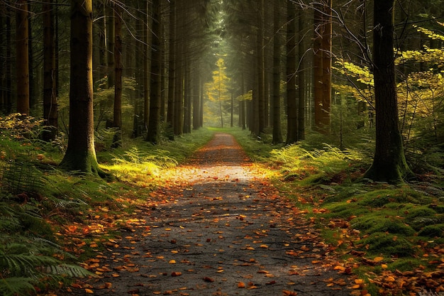 Sentier à travers la forêt