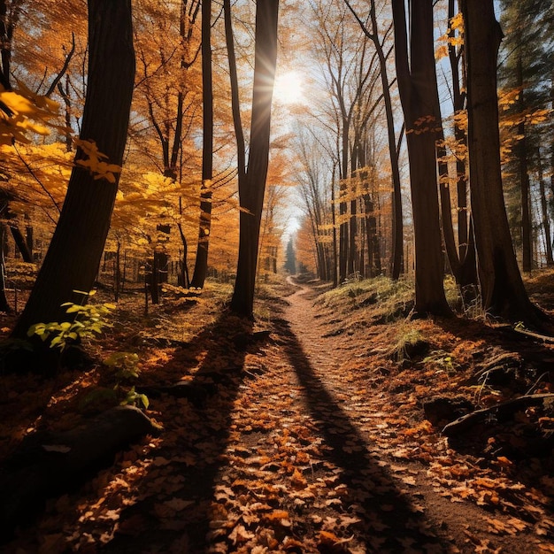 Des sentiers d'érable enchantés, un paysage d'automne