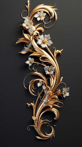 Photo les séparateurs sont dotés de détails ornementaux en or décoratifs d'or. image générée par l'ia