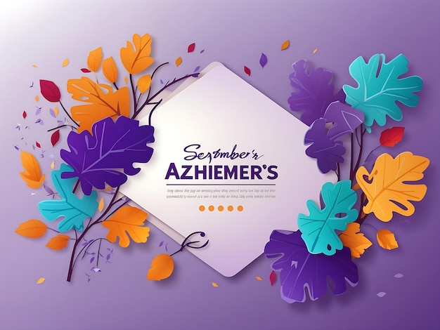 Septembre est le modèle de fond du Mois mondial de la maladie d'Alzheimer Fond de concept de vacances