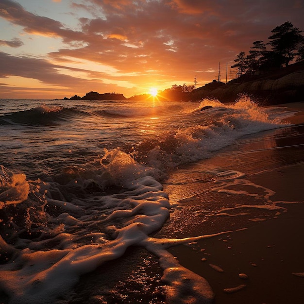 La sérénade du paysage de la plage de la mer Photo