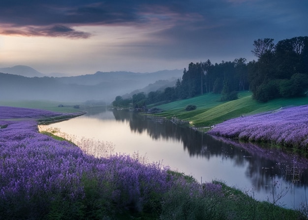 Photo serenade du silence calme paysage paisible papier peint