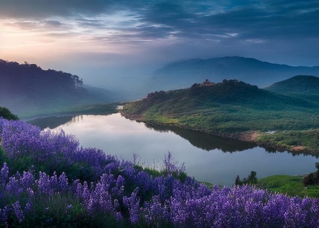 Photo serenade du silence calme paysage paisible papier peint