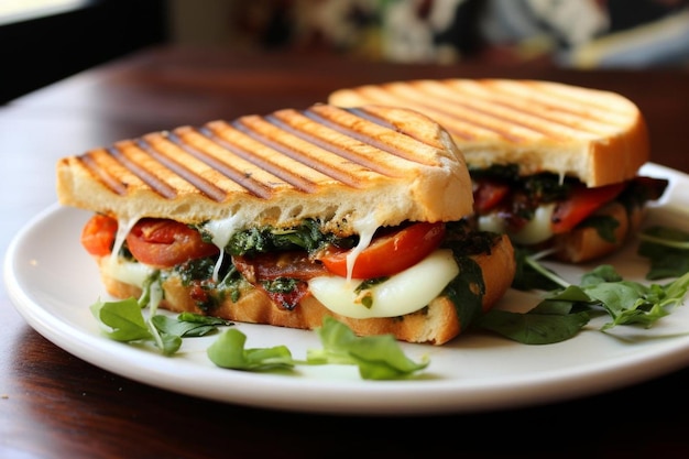 Serenade savoureuse Caprese Panini plaisir sandwich photo d'image