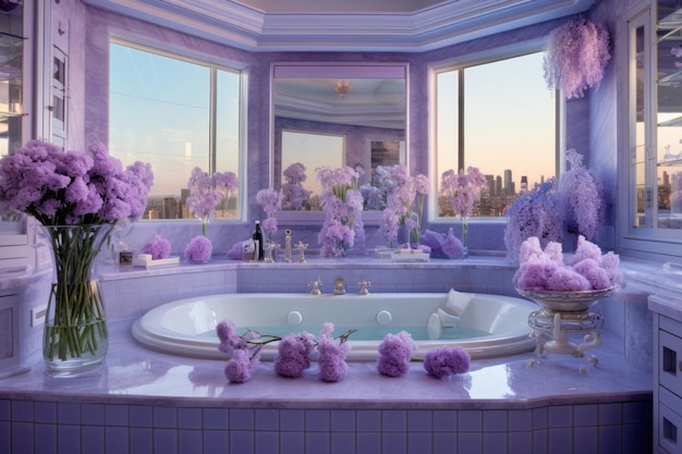 Serene Bliss Lavender et la salle de bain bleue avec une expérience AR32