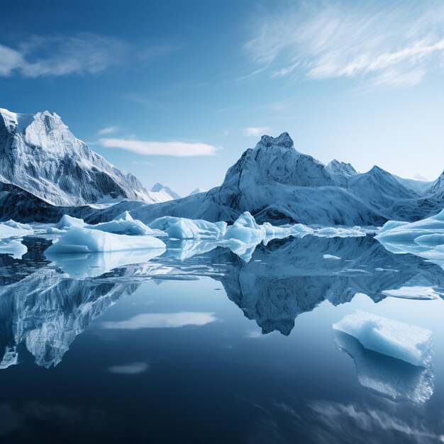 Photo serenité de l'après-midi vues minimalistes sur le glacier