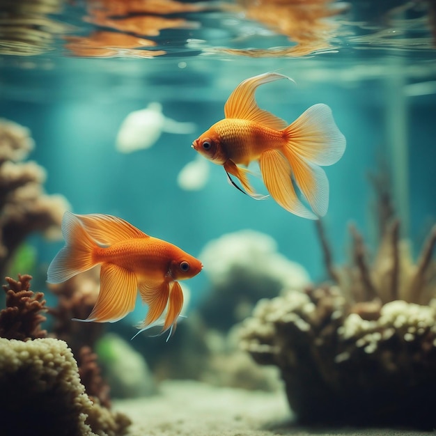 La sérénité aquatique Un aquarium captivant avec une colorée gamme de beaux poissons