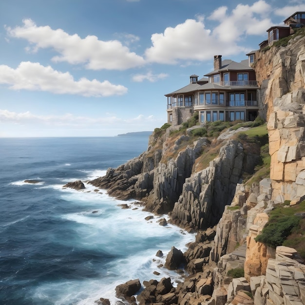 La sérénité au bord de la mer, les majestueuses falaises rocheuses et la vue sur l'océan