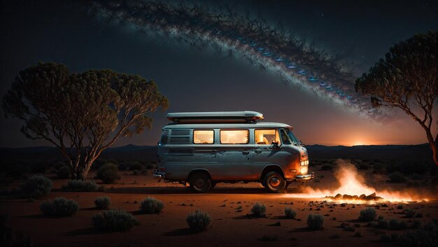 Sérénité en camping-car sous le ciel étoilé australien