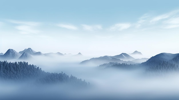 Serenité dans la brume Plaine et simple paysage de brouillard Arrière-plan