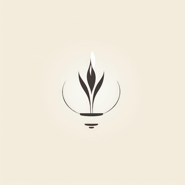 Serenité dans le souvenir Logo de bougie monoline élégante pour les funérailles commémoratives