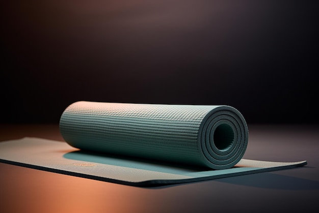 Sérénité en détail Tapis de yoga élégant sous un éclairage doux et doux