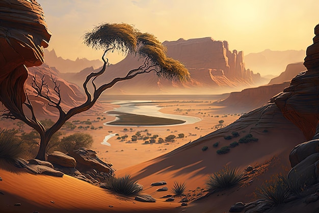 La sérénité du paysage du désert