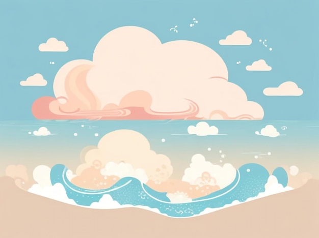 La sérénité d'été Un dessin de nuages reflétés dans l'eau