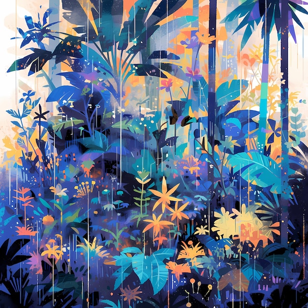 La sérénité de la forêt tropicale Un paradis animé et illustré