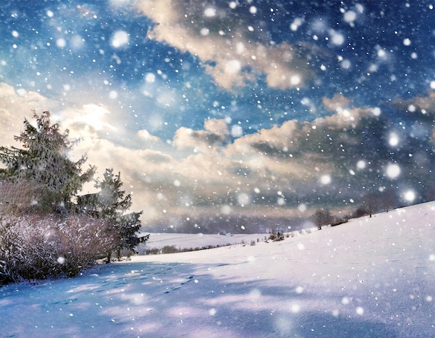 La sérénité de l'hiver qui tombe doucement sous un ciel magnifique