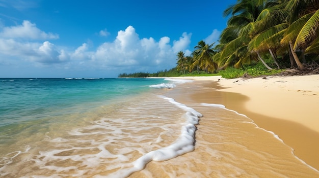 La sérénité de la plage avec le ciel azur