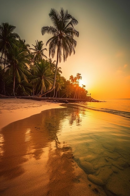 La sérénité sur une plage tropicale