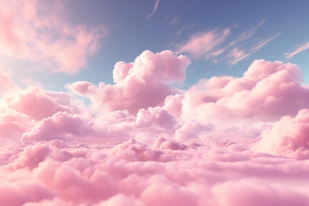 Serenity Alight Un voyage vibrant à travers les nuages roses et les atmosphères éclairées par le soleil