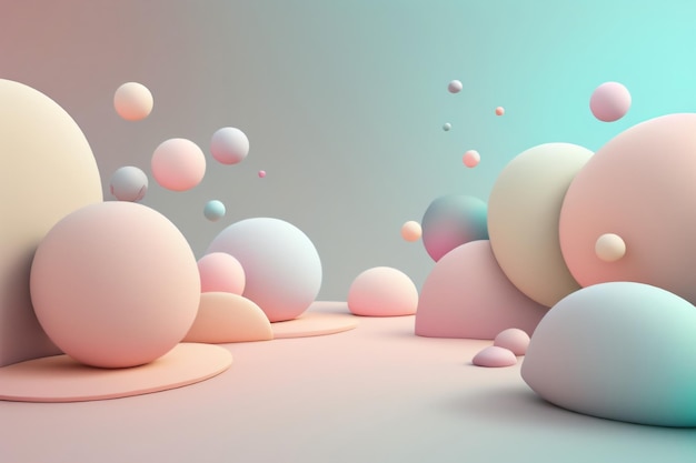 Une série de bulles et de bulles colorées avec le coin inférieur gauche.