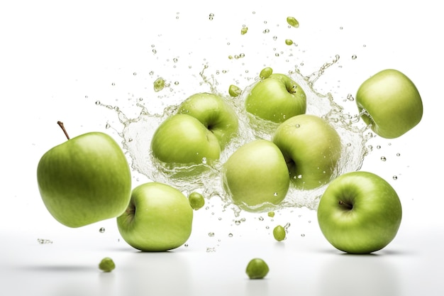 Série captivante de pommes vertes représentées sous diverses perspectives