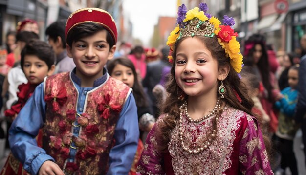 Une série de clichés sincères d'enfants qui profitent des festivités de Nowruz