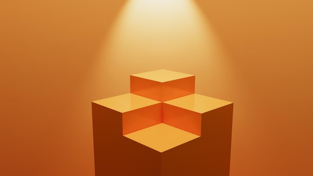 Une série de cubes orange avec une lumière sur le fond.
