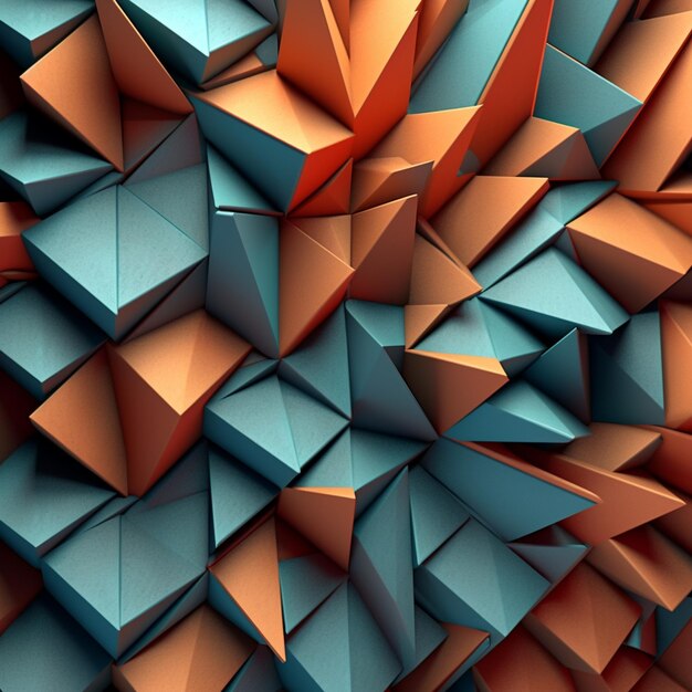 une série de formes géométriques orange et bleues avec les mots " e. " en bas.