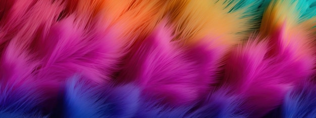 Une série de fourrures colorées disposées de manière artistique présentant des motifs et des textures complexes AI Génératif